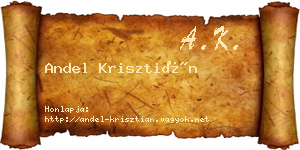 Andel Krisztián névjegykártya